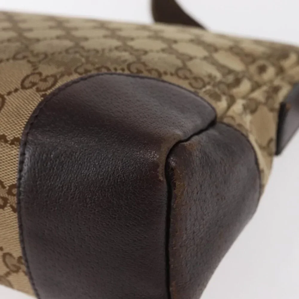 Authentic GUCCI GG Canvas Shoulder Bag Beige Silver 114273 - Picture 8 of 16